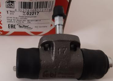 Radbremszylinder Hinterachse Febi Bilstein 02217 - Audi  100 C2/ 100 C3/ 80 B2/ 90 B2/ Coupe B2/ 50; Seat - Cordoba I/ Toledo I/ Ibiza II; VW - Jetta Mk1/ Scirocco I/ Derby II/ Passat B2/ Golf I.
