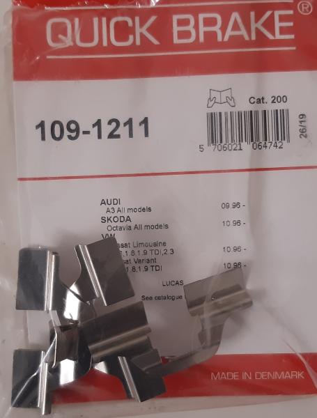 Zubehörsatz, Scheibenbremsbelag Quick Brake 109-1211