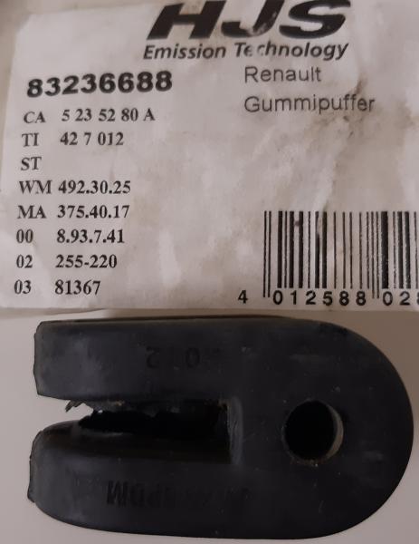 Halter, Schalldämpfer HJS 83236688 - Citroën, Fiat, Nissan, Peugeot, Renault