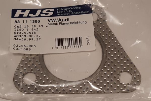 Dichtung, Abgasrohr HJS 83111366 - Audi, VW, Volvo