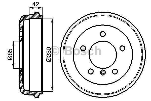 2 x Bosch 0986477101 Bremstrommel für Mercedes T1 Bus,Kasten NEU