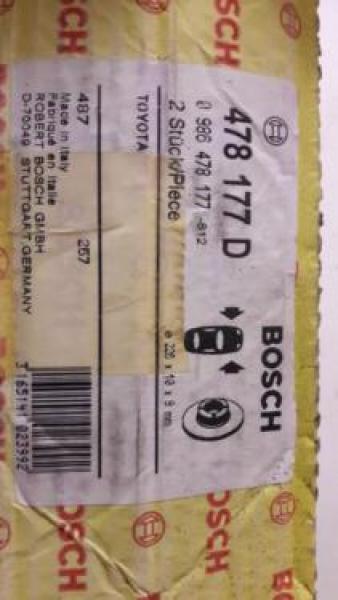 2 Stück Bosch 0986478177 Bremsscheiben Vorne Toyota Starlet 1,0/1,3 NEU!
