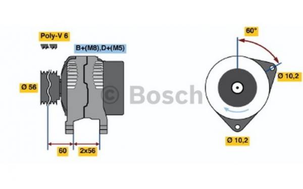 Lichtmaschine Bosch 0986044970 Opel Vectra A 2,5 V6 Omega B